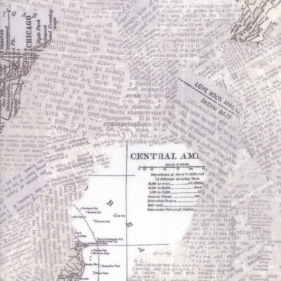 Compositions Map Fabric // BasicGrey // Moda by the Half Yard