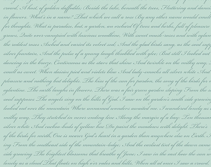 Rose & Violet's Garden Text Fabric // Riley Blake Designs C10416 by the HALF YARD