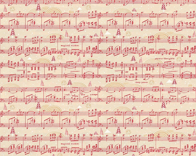 Holly Jolly Song Fabric // Cori Dantini // FreeSpirit PWCD011.XRED by the Half Yard