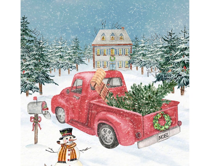 Holiday Spirit Winterland Truck 34" Fabric Panel // Four Seasons AL-4061-0C-1