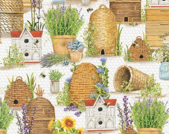 Everyday Favorites Honey Beehive Fabric // Robert Kaufman AMKD-19127-138 by the Half Yard