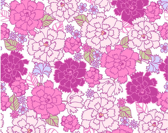 Garden Delights Carnation Flowers by Gray Sky Studio In The Beginning Fabrics 4GSE-7