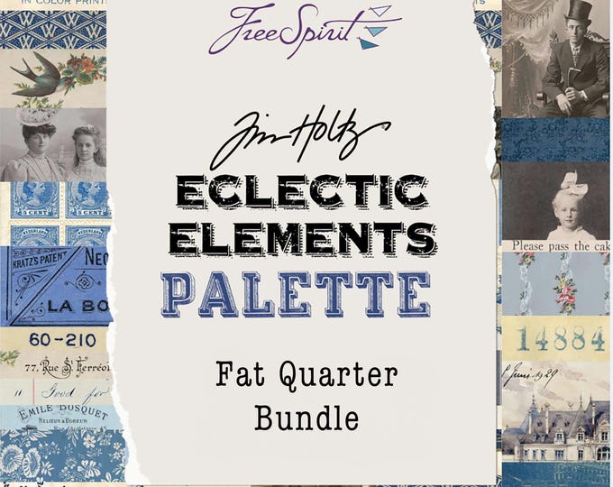 Tim Holtz Indigo Palette Fat Quarter Bundle FreeSpirit FB4FQTH.INDIGO