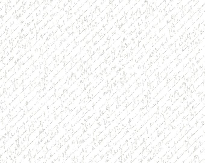 Lights On! Script Fabric // Riley Blake Designs C14474-white on white by the HALF YARD