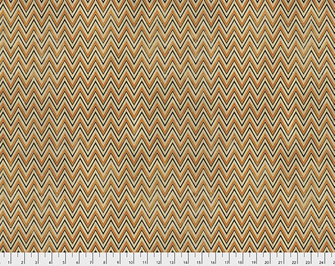 Tim Holtz Materialize Zig Zag Chevron Fabric // FreeSpirit PWTH079.8 Orange by the Half Yard
