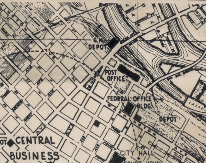 Tim Holtz Foundations Street Map // FreeSpirit PWTH056-8BLAC by the Half Yard