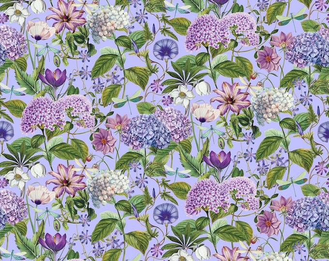 Fleurs Large Packed Floral Fabric // Northcott DP23939-44 by the Half Yard