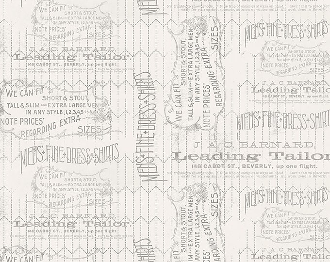 Tim Holtz Monochrome Tailored Fabric // FreeSpirit PWTH066.LINEN by the Half Yard