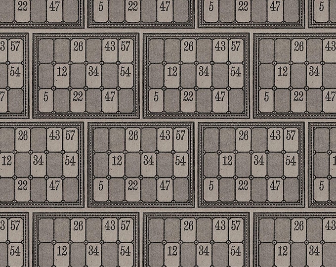 Tim Holtz CHARCOAL Palette Numbers Fabric // FreeSpirit PWTH316.CHARCOAL by the Half Yard