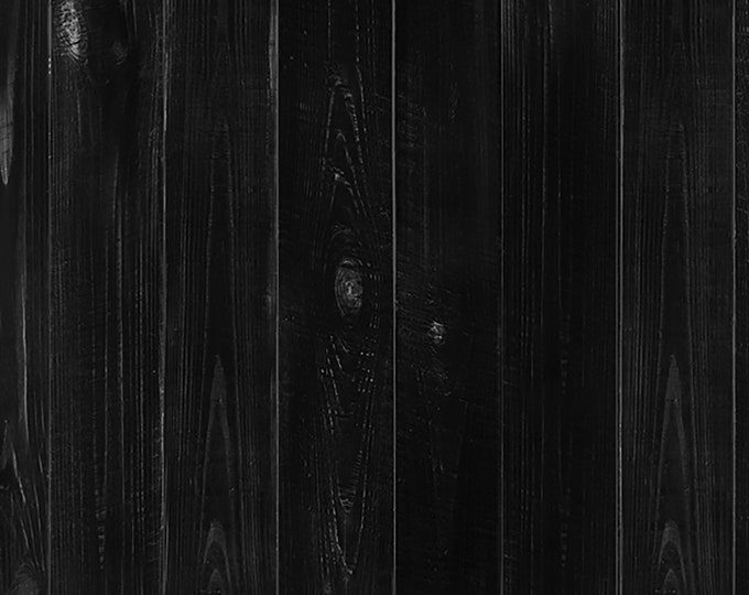 REMNANT 8" Happy Gathering Black Shiplap Fabric by Wilmington Prints 3022 32056 991