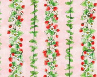 Wishwell Strawberry Season Stripe Fabric // Robert Kaufman ABYD-22316-122 Camellia by the Half Yard