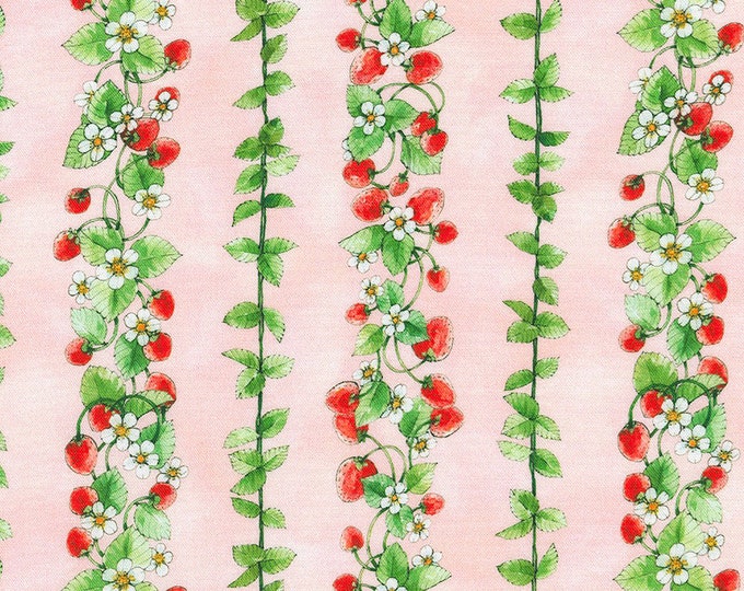 Wishwell Strawberry Season Stripe Fabric // Robert Kaufman ABYD-22316-122 Camellia by the Half Yard
