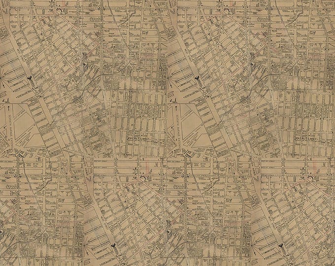 Tim Holtz NEUTRAL Palette Map Fabric // FreeSpirit PWTH253.NEUTRAL by the Half Yard