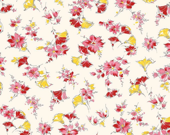 Lily Main Floral Fabric // Riley Blake Designs // Penny Rose C5930 by the Half Yard