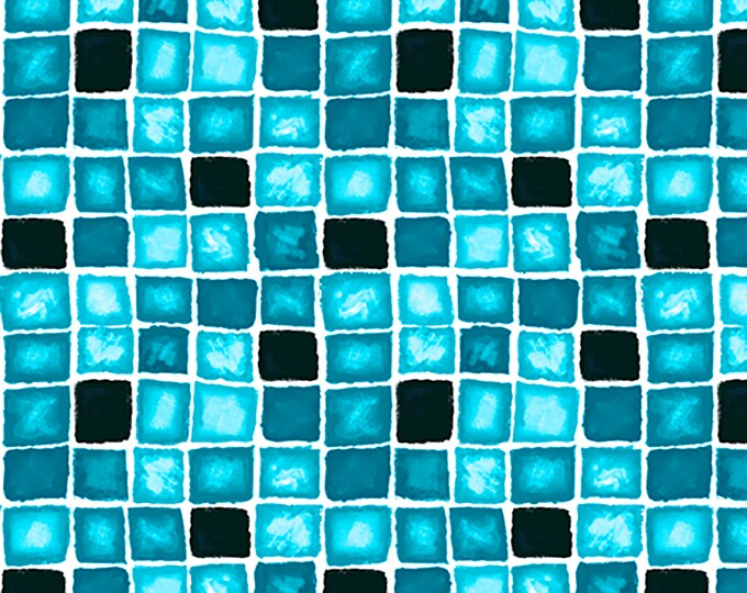 Delilah Box Geometric Fabric // Quilting Treasures 26960-Q Turquoise by the HALF YARD
