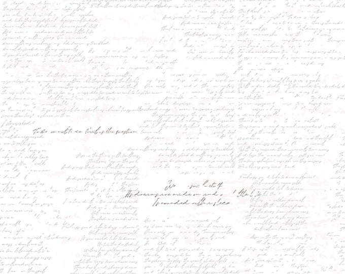 Between the Pages Manuscript Fabric // Riley Blake Designs C15372 White by the HALF YARD