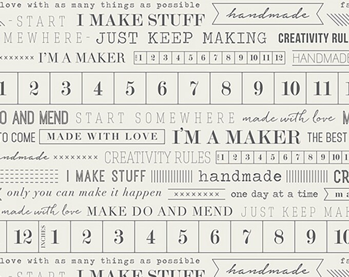AGF I'm a Maker Text Fabric // Art Gallery MKR 3891 by the Half Yard