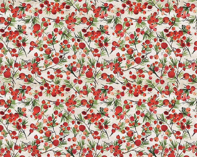 Tim Holtz Christmastime Winter Berries Fabric // FreeSpirit PWTH164.RED by the Half Yard