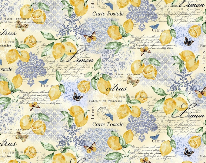 REMNANT 9" Limoncello Citrus Citrons Fabric // Michael Miller CX9248-CITRU
