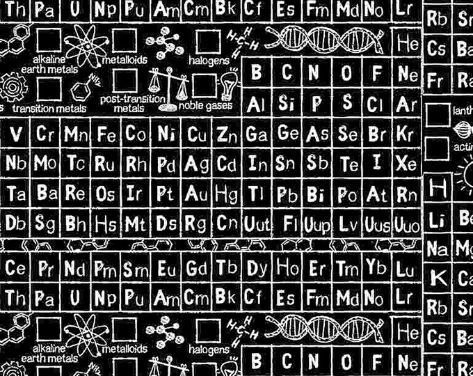 Science Periodic Table Fabric // Timeless Treasures Fun C8231 by the HALF YARD