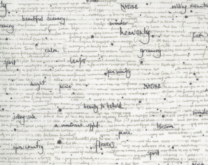 Botanicals Bird Notes Fabric // Moda 16913 11 Parchment by the Half Yard