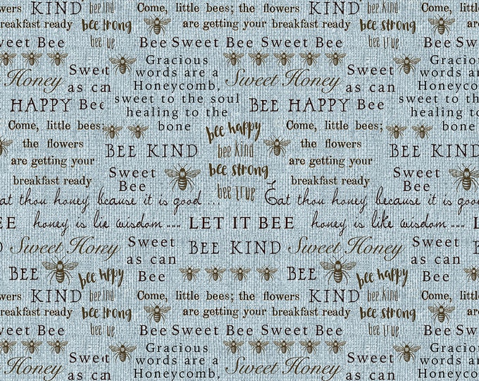Garden Happy Word Happy Fabric // Benartex 9429-55 by the Half Yard