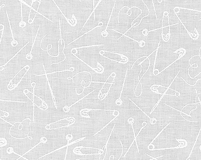 Mini Madness Sewing Theme White on White Fabric // Robert Kaufman SRK-19695-1 by the HALF YARD