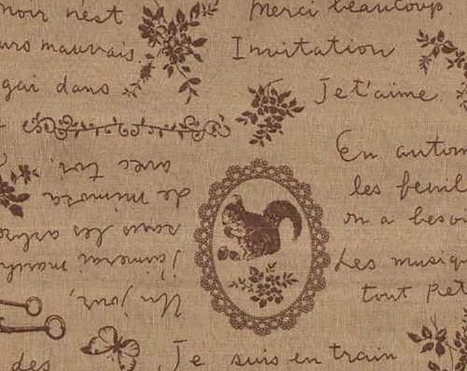 Merci Beaucoup Wildlife Cameo Fabric // STOF 4508-001 Taupe by the HALF YARD