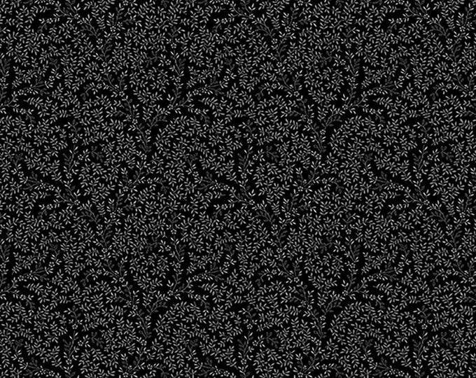 Century Black on Black Meadow Fabric // Andover CS-931-K by the Half Yard