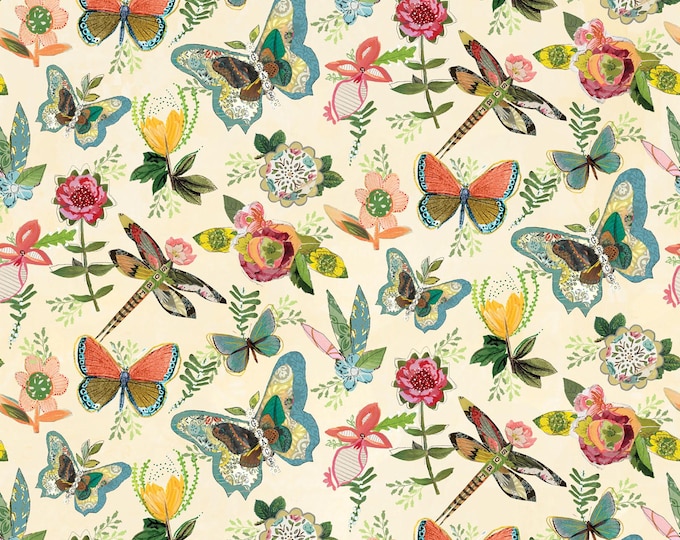 Be the Light Garden of Light Fabric // Benartex 12992-03 Light Yellow by the HALF YARD