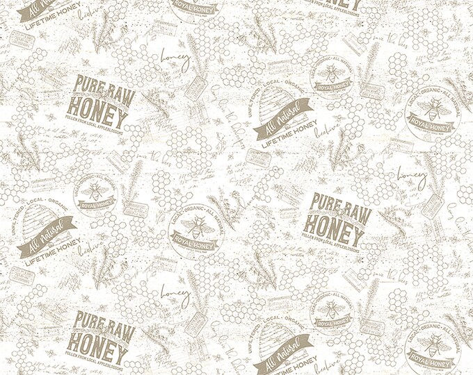 Bee's Life Tonal Parchment Bee Fabric // Riley Blake Designs C10102 by the HALF YARD