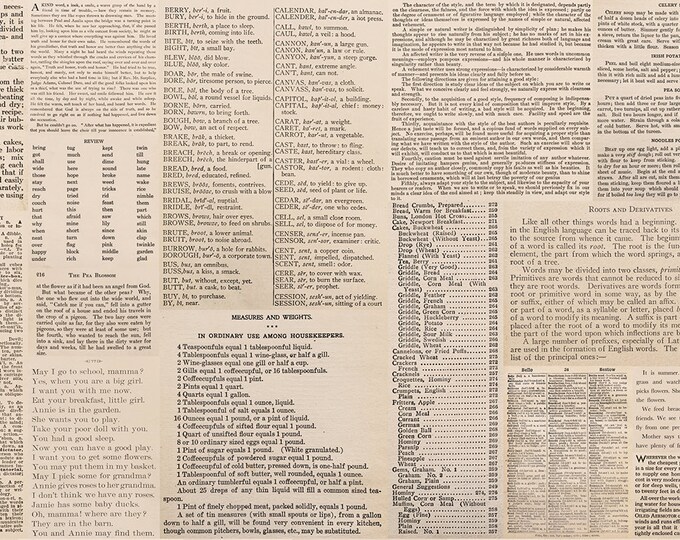 Flea Market Moxie Book Pages Fabric // Moda 7366 11D by the HALF YARD