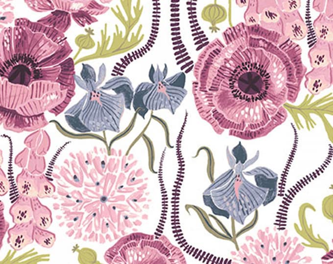 Garden Sanctuary White Blooming Garden Fabric // Rae Ritchie // Dear Stella Fabrics SRR858WHT by the Half Yard