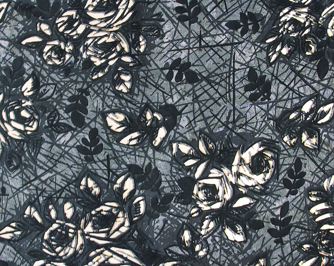 Rough Sketch Batik Floral Fabric // Northcott Studio 80343-94 by the HALF YARD