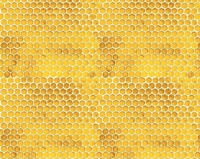 Honey Bee Farm Bee Honey Comb Fabric // Timeless Treasures BEE-CD2393 Honey by the HALF YARD