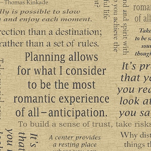 Inspiration for Living Words Fabric // Benartex 03039 70 Tan by the HALF YARD