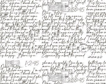 May include: A vintage-style image of a handwritten letter with a black and white color scheme. The letter is written in cursive script and includes the dates 1/2/45 and 9/30/45. The letter is about a person's life and includes details about their family and friends. The letter is a great example of vintage correspondence.