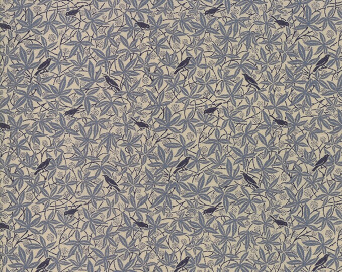Puzzle Pieces Aviary Fabric // Moda 10108 16 Parchment Blue by the Half Yard