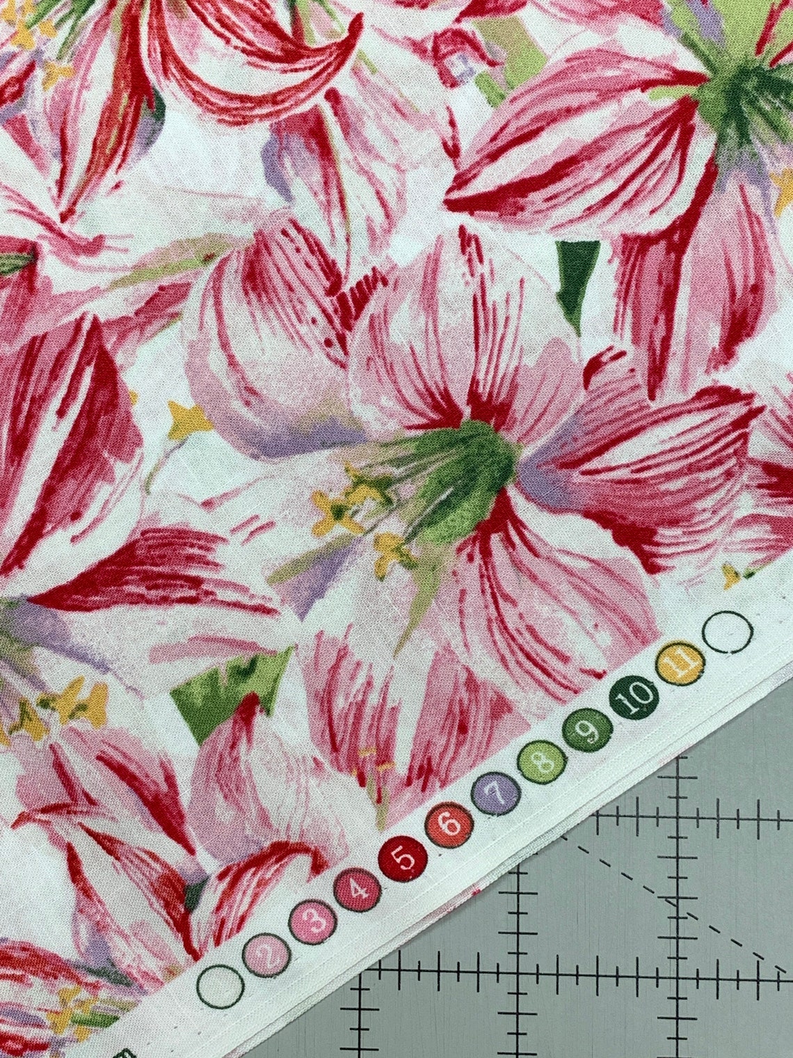 Holidays Remembered Watercolor Poinsettia Fabric // Clothworks | Etsy