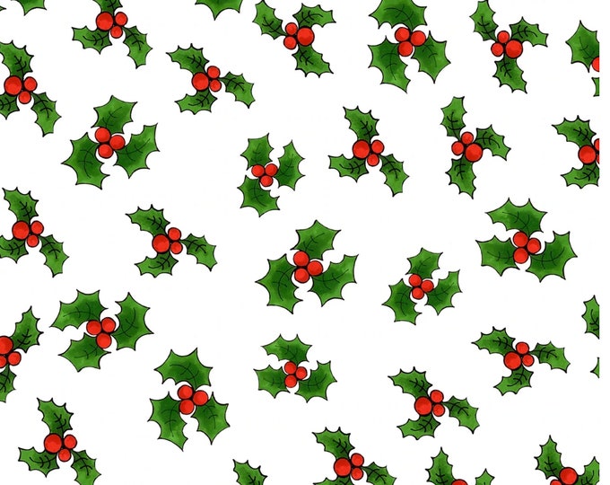 Lotsa Holly White Fabric by Loralie Designs 692-407 by the Half Yard