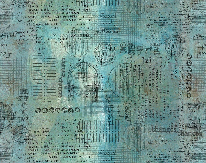 On Your Mark Assemblage Fabric // FreeSpirit PWSE029-OCEAN by the Half Yard