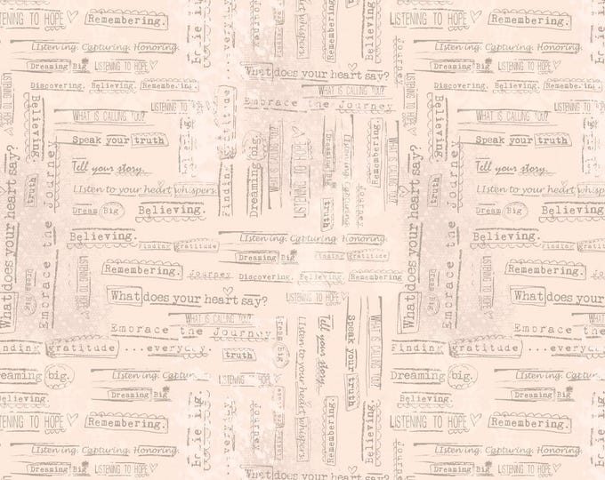 Be the Light Words of Truth Text Fabric // Benartex 13032-01 Light Rose by the HALF YARD