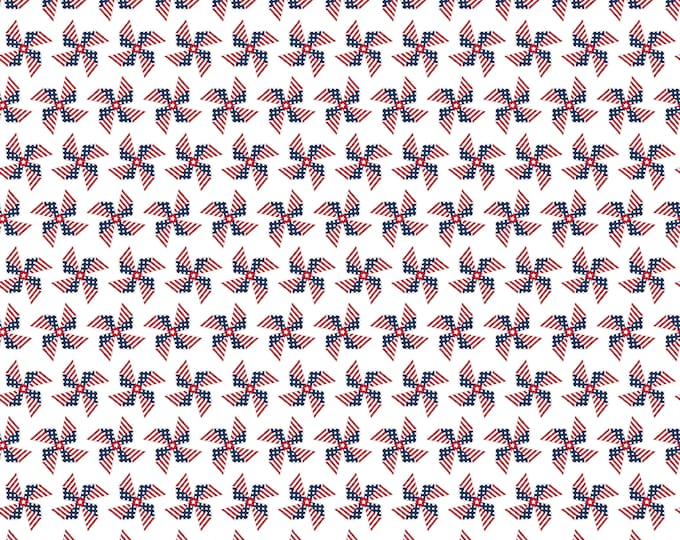 Land of Liberty Pinwheels Fabric // Riley Blake C10565-WHITE by the Half Yard