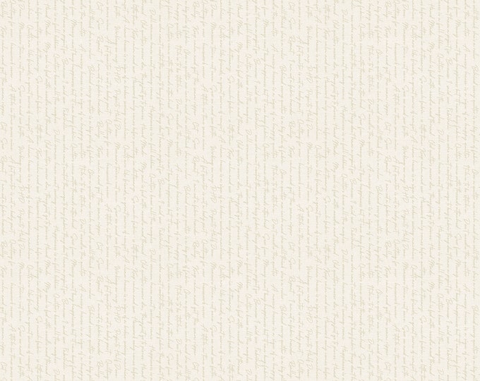 Material Girls Cream Script Fabric // Northcott 23226-11 by the HALF YARD