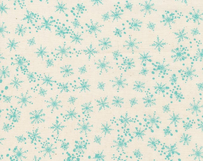 Cheer & Merriment Snowfall Blender Snowflake Fabric // Moda 45535 11 Aqua by the Half Yard