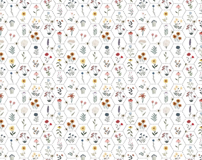 Eden Hexie Floral Fabric // FIGO Studio 90730-10 by the Half Yard