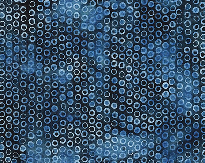 Cheerio Prairie Blue Fabric // Island Batiks Fabric ISB 112251585 by the Half Yard