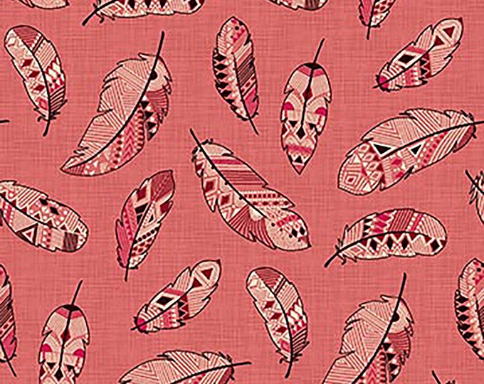 REMNANT 18" Great Plains Feather Toss Fabric // Northcott 22938-22 Warm