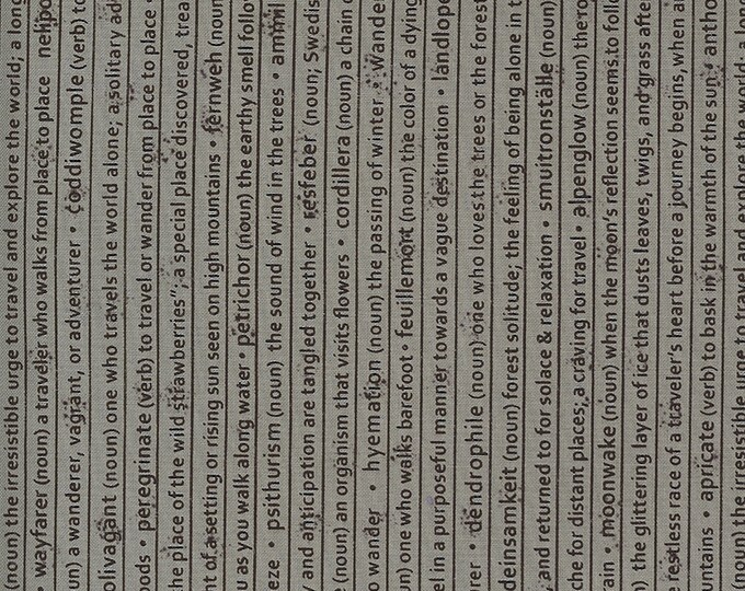 Smoke Rust Mountain Speak Text Fabric // Moda 5131 14 by the Half Yard