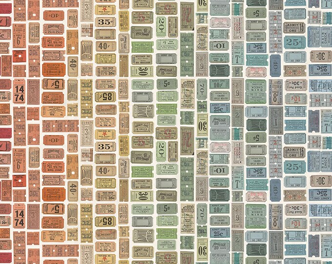 Tim Holtz Multi Palette Tickets Fabric // FreeSpirit PWTH322.MULTI by the Half Yard